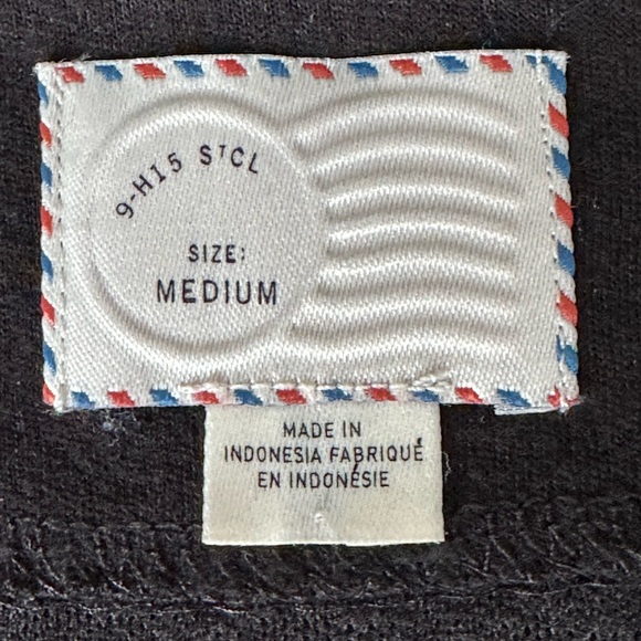 Anthropologie Postage Stamp Black Puff Sleeve Top size Medium - Picture 5 of 10